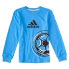 Boys 4-7x Adidas Soccer Ball Long Sleeve Tee, Size: 6, Brt Blue
