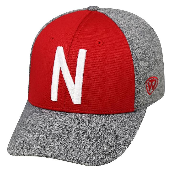 Top Of The World, Adult Nebraska Cornhuskers Pressure One-fit Cap, Med Red