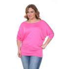 Plus Size White Mark Dolman Top, Women's, Size: 1xl, Purple Oth
