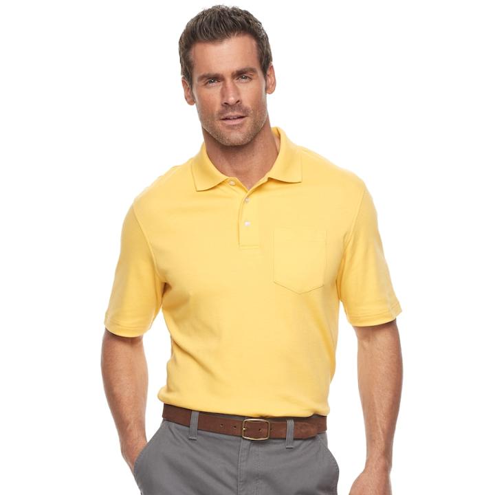 Men's Croft & Barrow&reg; Classic-fit Easy-care Interlock Pocket Polo, Size: Xxl, Gold