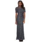 Women's 1 By 8 Glitter Illusion Lace Evening Gown, Purple