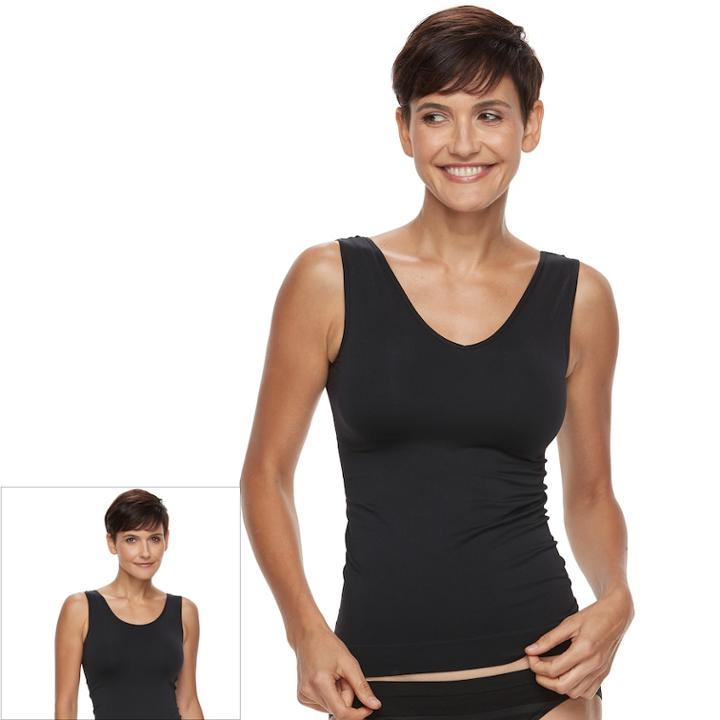 Vanity Fair Smoothing Comfort Spin Shaping Cami 17672, Women's, Size: Xl, Black