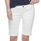 Women's Apt. 9&reg; Cuffed Bermuda Jean Shorts, Size: 14, White