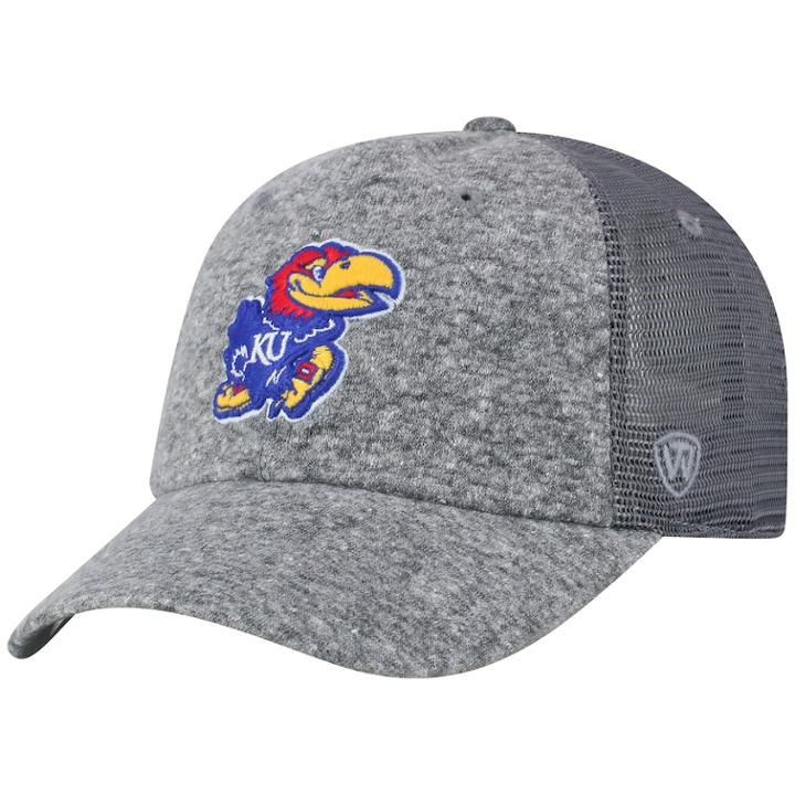 Adult Top Of The World Kansas Jayhawks Fragment Adjustable Cap, Men's, Med Grey