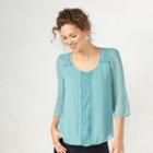 Women's Lc Lauren Conrad Swiss Dot Top, Size: Xxl, Med Green