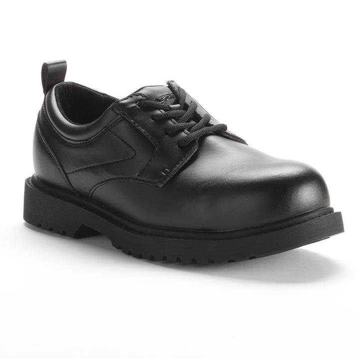 Grabbers Citation Men's Slip-resistant Steel-toe Oxford Work Shoes, Size: 12 Wide, Black