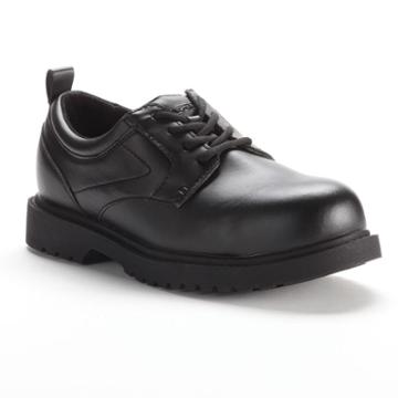 Grabbers Citation Men's Slip-resistant Steel-toe Oxford Work Shoes, Size: 12 Wide, Black