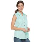 Women's Cathy Daniels Knit To Fit Sleeveless Shirt, Size: Small, Green