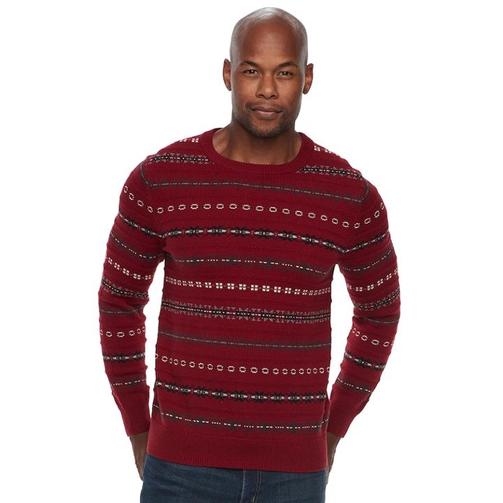 Men's Croft & Barrow&reg; Classic-fit Crewneck Sweater, Size: Large, Med Red