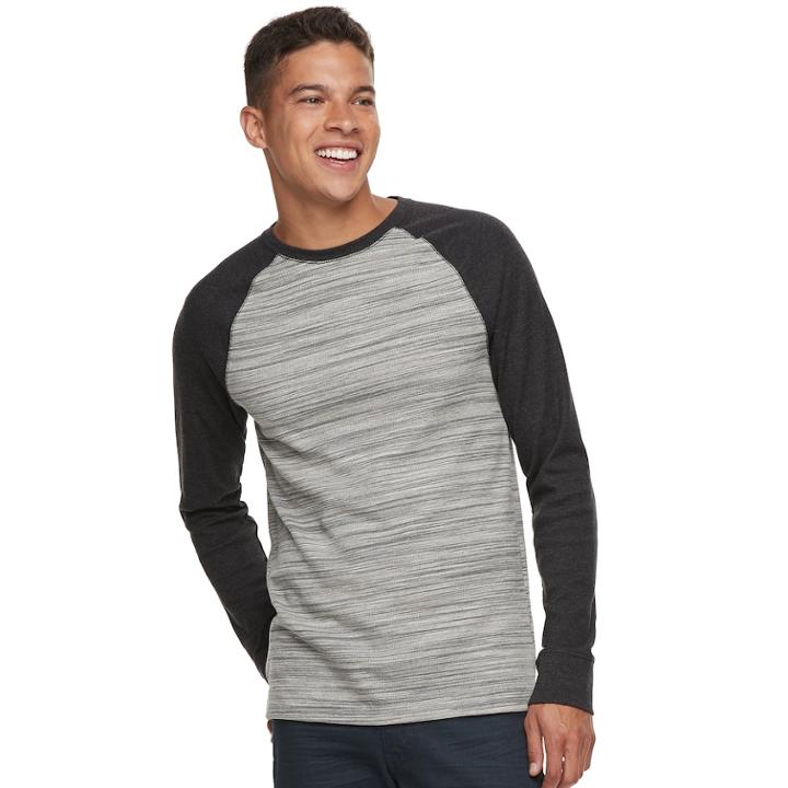 Men's Urban Pipeline&reg; Raglan Thermal Tee, Size: Medium, Black