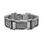 Stainless Steel Cable Bracelet - Men, Size: 8.5, Grey