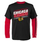 Boys 8-20 Chicago Blackhawks First Line Tee Set, Size: M 10-12, Black