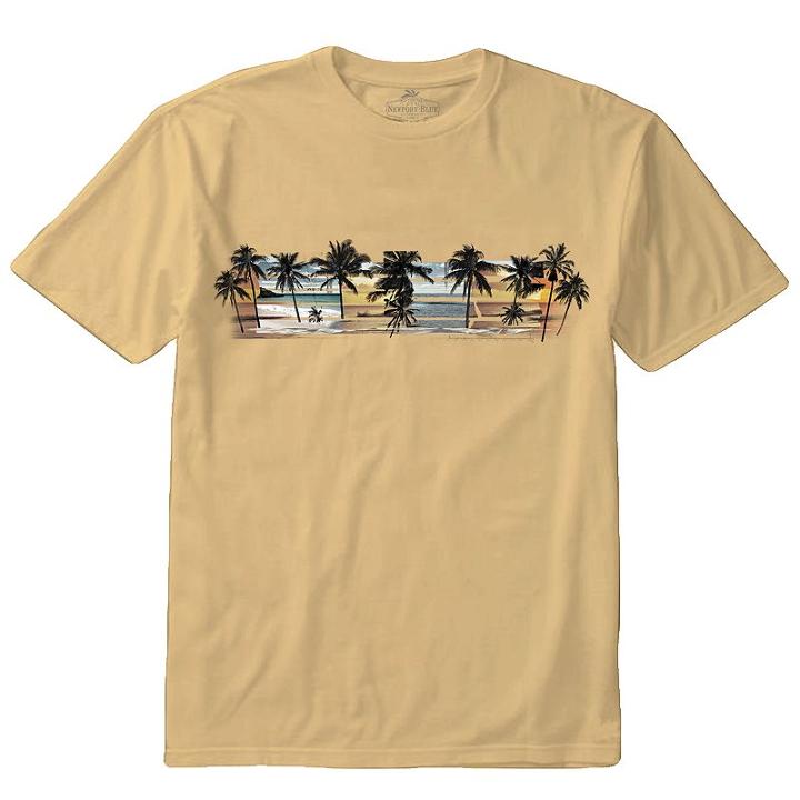 Big & Tall Newport Blue Palm Tree Band Tee, Men's, Size: 3xb, Lt Yellow