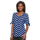 Women's Croft & Barrow&reg; Striped Dolman Tee, Size: Xxl, Dark Blue