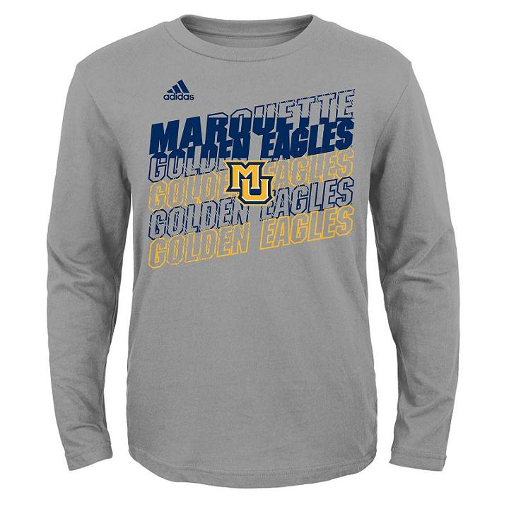 Boys 8-20 Adidas Marquette Golden Eagles Tee, Boy's, Size: M(10-12), Grey Other