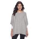 Women's Napa Valley Textured Poncho, Size: L/xl, Light Grey