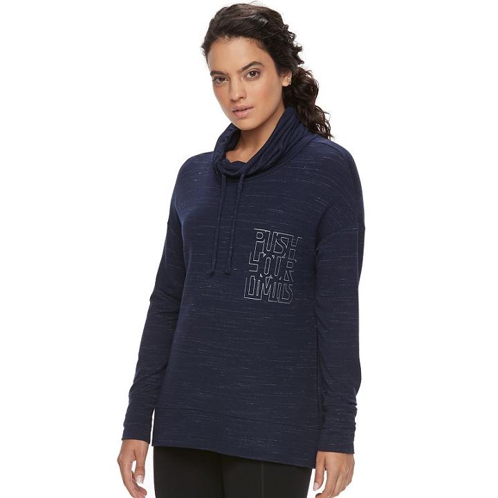 Women's Tek Gear&reg; Cowlneck Pullover Top, Size: Xl, Dark Blue