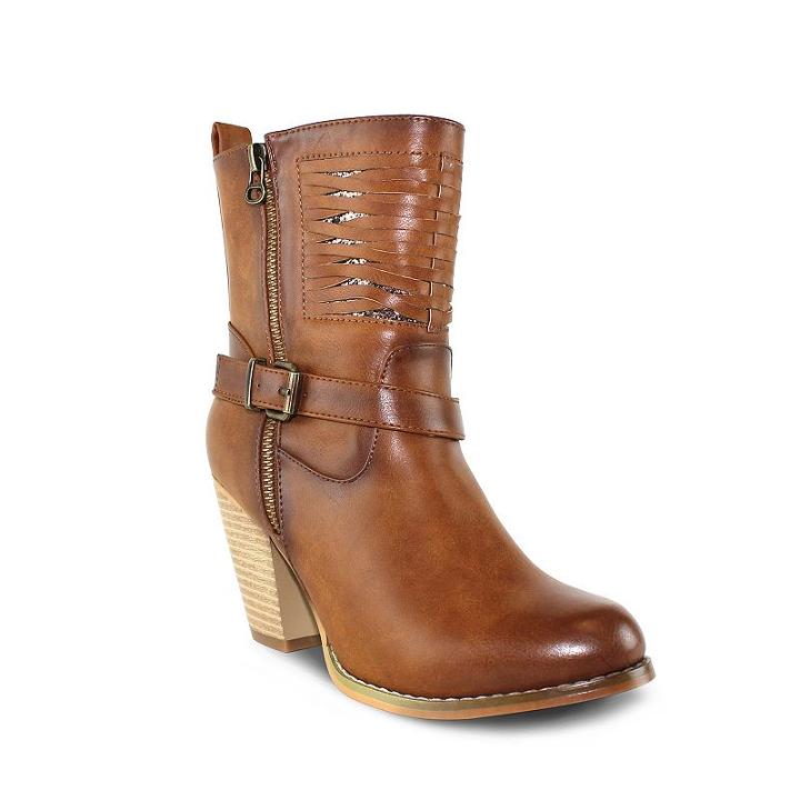 Olivia Miller South Street Women's Chunky Heel Boots, Girl's, Size: 8.5, Med Brown
