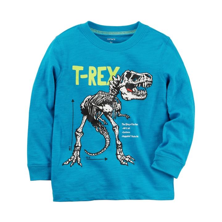 Boys 4-8 Carter's Dinosaur T-rex Skeleton Graphic Tee, Size: 7, Turquoise/blue (turq/aqua)