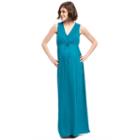 Maternity Oh Baby By Motherhood&trade; Surplice Maxi Dress, Women's, Size: Medium, Turquoise/blue (turq/aqua)