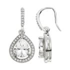 The Silver Lining Cubic Zirconia Silver Tone Teardrop Earrings, Women's, White