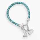 Logoart Miami Marlins Devotion Silver Tone Crystal Charm Bracelet, Women's, Size: 8, Blue