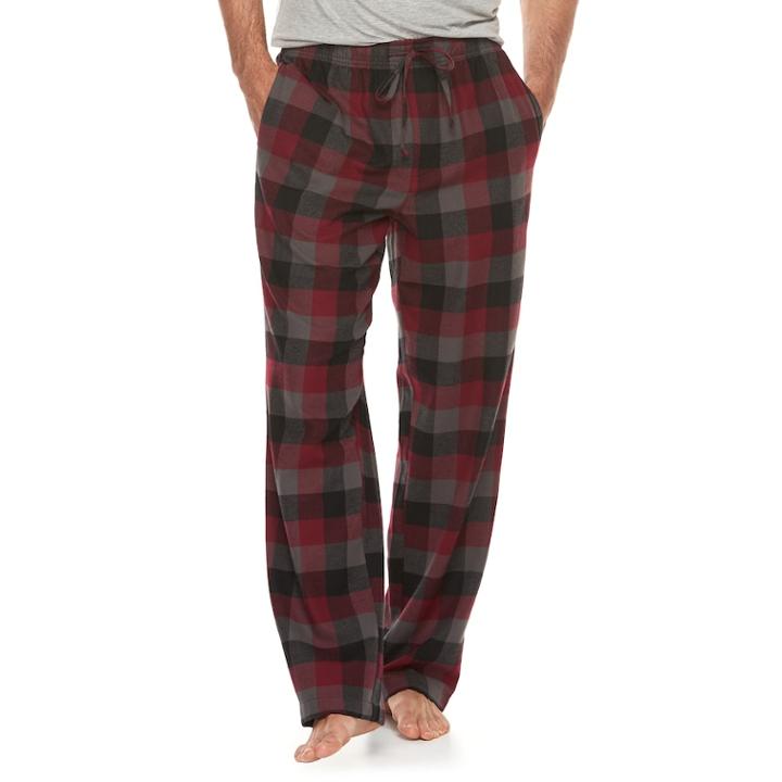 Men's Croft & Barrow&reg; Flannel Lounge Pants, Size: Large, Red