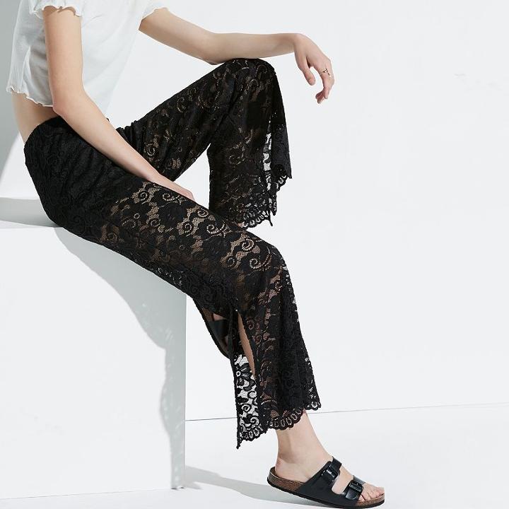 K/lab Lace Flare Leg Pants, Girl's, Size: Small, Black