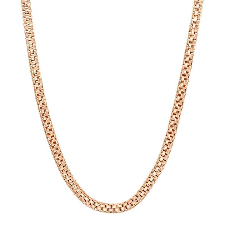 14k Gold Over Silver Popcorn Chain Necklace - 18 In, Women's, Size: 18, Pink