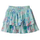 Girls 4-12 Sonoma Goods For Life&trade; Patterned Smocked Waist Tiered Gauze Skort, Girl's, Size: 7, Turquoise/blue (turq/aqua)