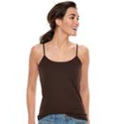 Women's Sonoma Goods For Life&trade; Everyday Scoopneck Camisole, Size: Medium, Dark Brown