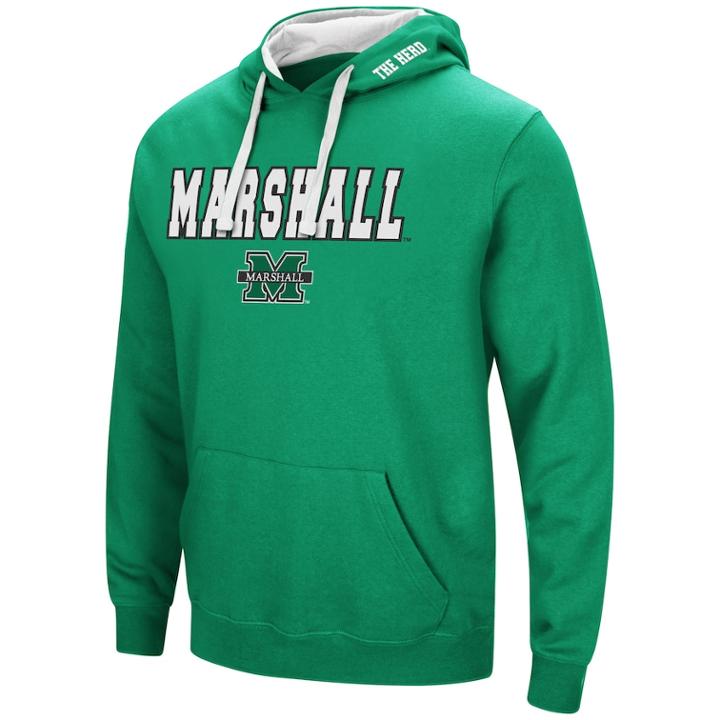 Men's Marshall Thundering Herd Pullover Fleece Hoodie, Size: Xxl, Dark Green