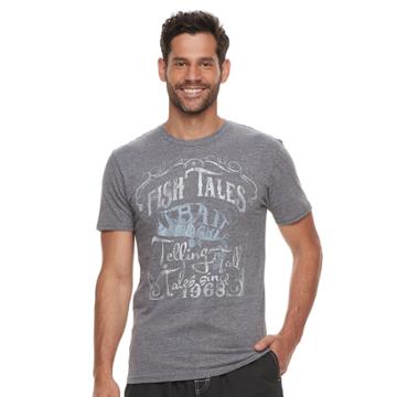 Men's Cotton Links Fish Tales Bait And Tackle Graphic Tee, Size: Xxl, Med Grey
