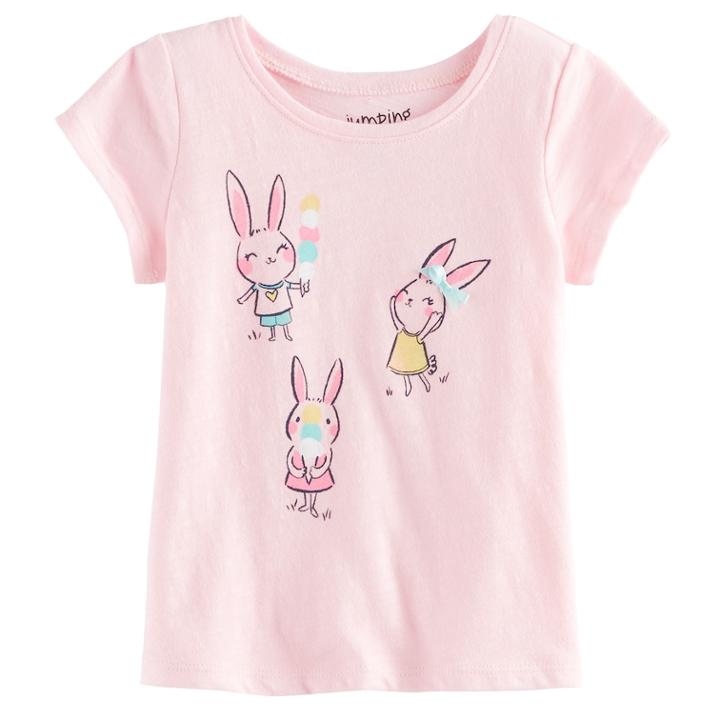 Baby Girl Jumping Beans&reg; Embellished Slubbed Graphic Tee, Size: 6 Months, Brt Pink
