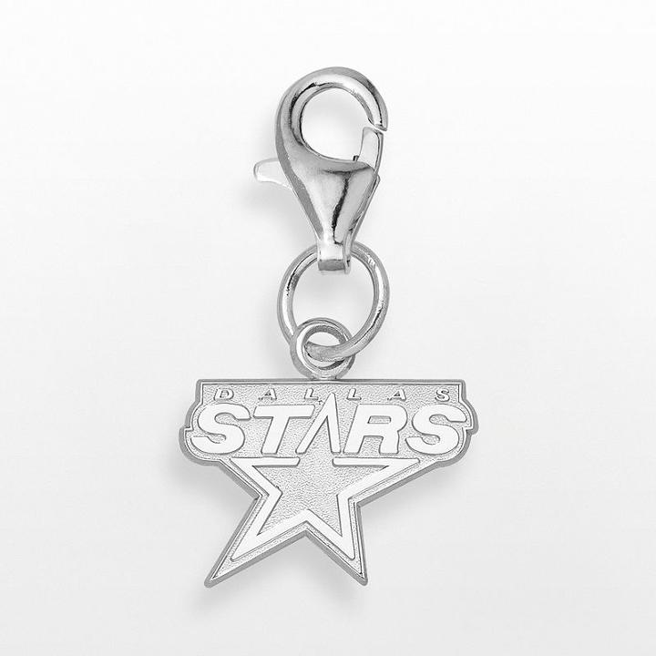 Logoart Dallas Stars Sterling Silver Logo Charm, Women's, Grey