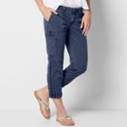 Women's Sonoma Goods For Life&trade; Embroidered Panel Capris, Size: 6, Blue (navy)