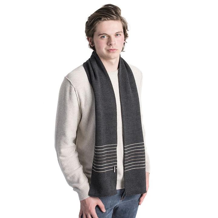 Men's Muk Luks Striped Scarf, Grey