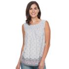Women's Croft & Barrow&reg; Smocked Tank, Size: Xl, Dark Grey