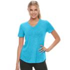 Women's Tek Gear&reg; Easy Burnout V-neck Yoga Tee, Size: L Tall, Turquoise/blue (turq/aqua)