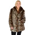 Plus Size Excelled Leopard Faux-fur Coat, Women's, Size: 1xl, Brown