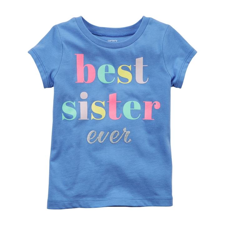 Girls 4-8 Carter's Best Sister Ever Graphic Tee, Size: 8, Med Blue