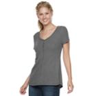 Women's Sonoma Goods For Life&trade; Henley Tee, Size: Xxl, Grey (charcoal)