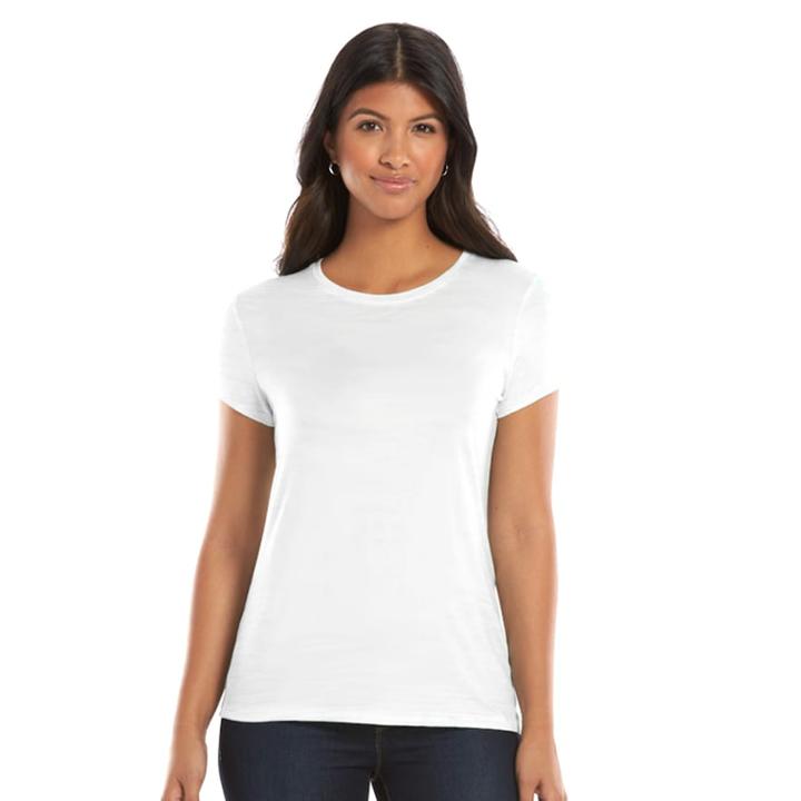 Petite Apt. 9&reg; Essential Crewneck Jersey Tee, Women's, Size: Xs Petite, White
