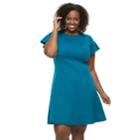Plus Size Suite 7 Jacquard Fit & Flare Dress, Women's, Size: 20 W, Blue