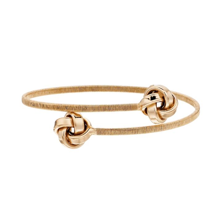 Sterling Silver Love Knot Bangle Bracelet, Women's, Gold