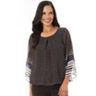 Women's Apt. 9&reg; Chiffon Bell Sleeve Top, Size: Xl, Dot