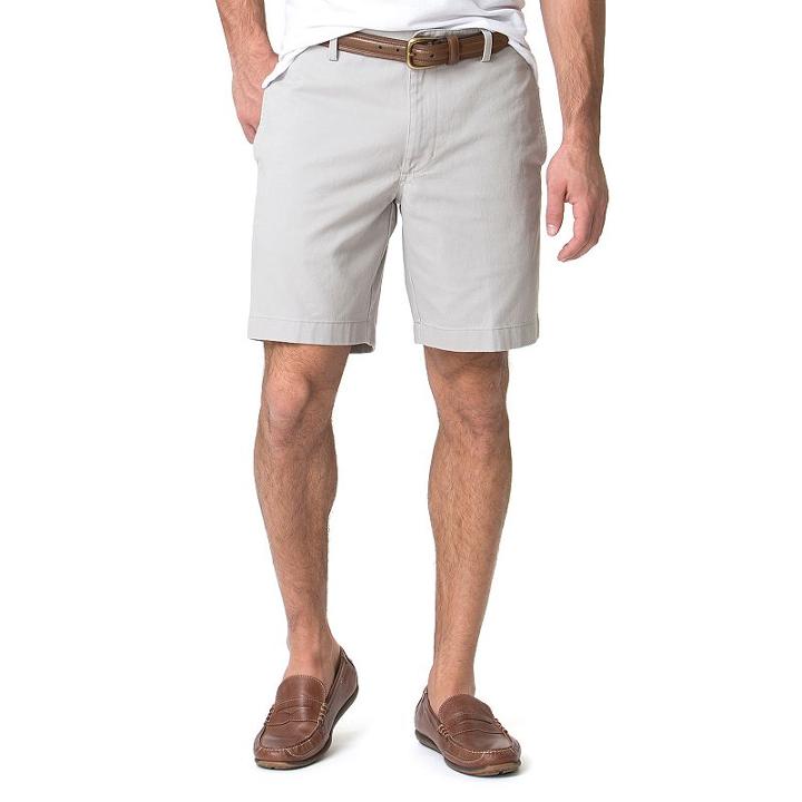 Men's Chaps Stretch Twill Shorts, Size: 33, Grey