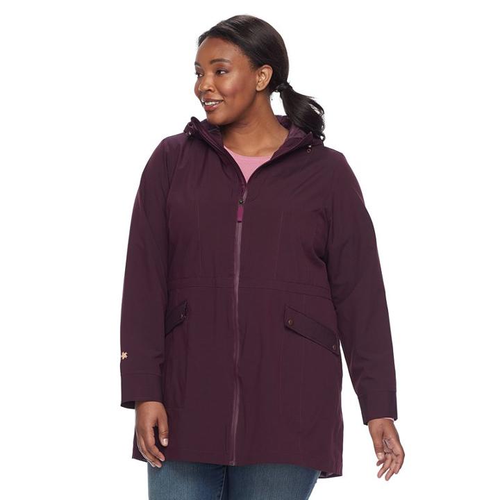 Plus Size Tek Gear Hooded Rain Jacket, Women's, Size: 3xl, Drk Purple