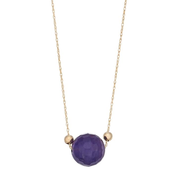 14k Gold Amethyst Bead Necklace, Women's, Size: 18, Purple