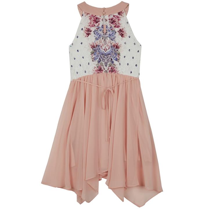 Girls 7-16 Iz Amy Byer Sleeveless Hanky Hem Dress, Size: 7, Blush